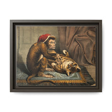 A monkey physician examining a cat patient for fleas. Coloured lithograph - NOMADEN ART GALLERY