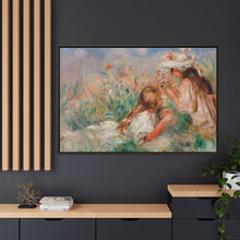Mädchen im Gras arrangieren einen Blumenstrauß (Fillette couchée sur l'herbe et jeune fille arrangant un Bouquet) (1890) von Pierre-Auguste Renoir.
