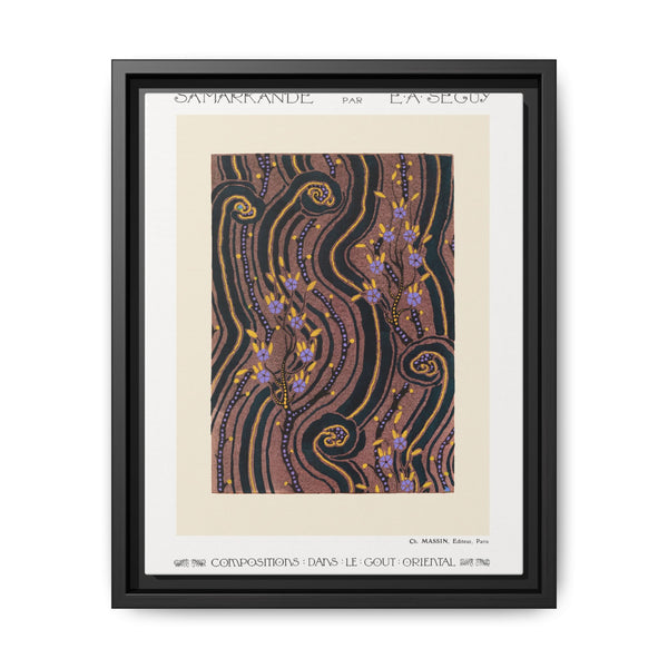 Art Deco Flower pattern pochoir print in oriental style - NOMADEN ART GALLERY