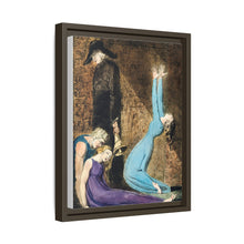 Man supporting a supine woman, an aged man with bell, and a woman in a blue dress raising arms illustration from Europe: a Prophecy by William Blake (1752-1827)