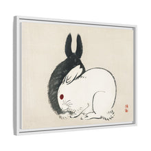 Black and white rabbits by Kōno Bairei (1844-1895)