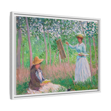 In the Woods at Giverny, Blanche Hoschedé at Her Easel with Suzanne Hoschedé Reading (1887) by Claude Monet - NOMADEN ART GALLERY
