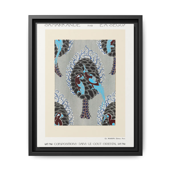 Art Nouveau bird pattern pochoir print in oriental style - NOMADEN ART GALLERY