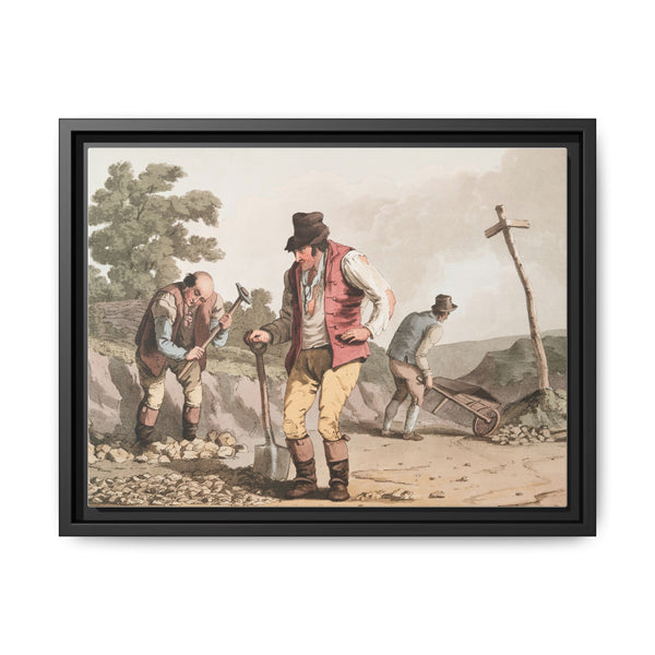 Illustration of stone breakers on the road from The Costume of Yorkshire (1814) by George Walker