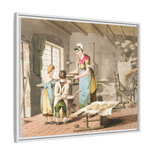 Illustration of woman making oat cakes from The Costume of Yorkshire (1814)