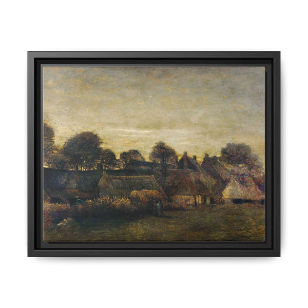 Farming Village at Twilight (1884) by Vincent Van Gogh - Framed Vintage Canvas Art - NOMADEN ART GALLERY