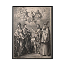 The coronation of the Virgin with four saints: Saint Catherine of Alexandria, Saint John the Evangelist, Saint John the Baptist and Saint Benedict or Saint Romuald. Drawing by F. Rosaspina, c. 1830, after G. Reni. - NOMADEN ART GALLERY