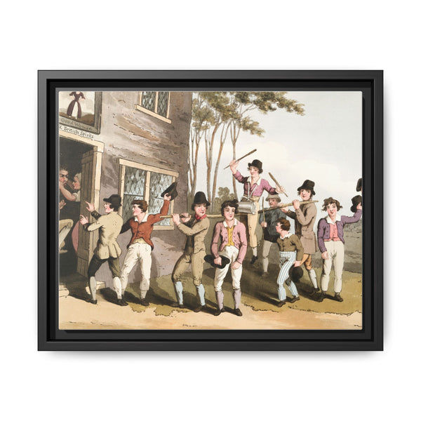 Illustration of riding the stang from The Costume of Yorkshire (1814) by George Walker - NOMADEN ART GALLERY