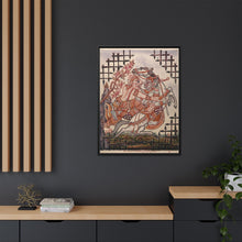A scene from the Ramayana: Hanuman catching Virunyananti . Gouache painting by a Thai artist.