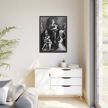 Saint Mary (the Blessed Virgin) with the Christ Child and a family as donors. Lithograph by F.S. Hanfstaengl, 1832 , after H. Holbein.