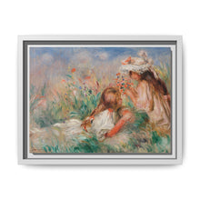 Girls in the Grass Arranging a Bouquet (Fillette couchée sur l'herbe et jeune fille arrangeant un bouquet) (1890) by Pierre-Auguste Renoir. - NOMADEN ART GALLERY