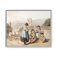 Illustration of Wensley Dale knitters from The Costume of Yorkshire (1814) by George Walker - NOMADEN ART GALLERY