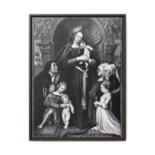 Saint Mary (the Blessed Virgin) with the Christ Child and a family as donors. Lithograph by F.S. Hanfstaengl, 1832 , after H. Holbein. - NOMADEN ART GALLERY
