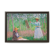In the Woods at Giverny, Blanche Hoschedé at Her Easel with Suzanne Hoschedé Reading (1887) by Claude Monet - NOMADEN ART GALLERY
