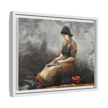 A Fishergirl Baiting Lines (1881) by Winslow Homer