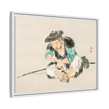 Man maintaining a fishing rod by Kōno Bairei (1844-1895)