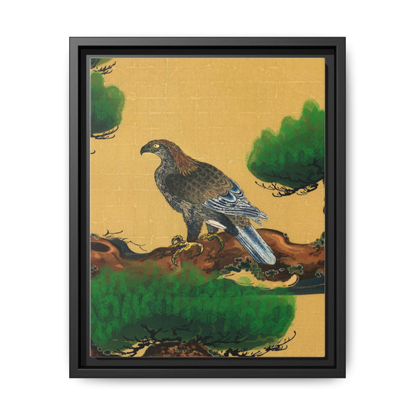 Pine and Eagle, a traditional portrait of a charismatic Japanese eagle by Kano Tanyu (1602-1674) - NOMADEN ART GALLERY