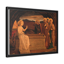 The women at the grave of Christ: anangel tells them that he is risen. Colour lithograph by M. and N. Hanhart after J.E. Goodall after Fra Angelico.
