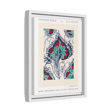 Botanical pochoir pattern in Art Nouveau oriental style