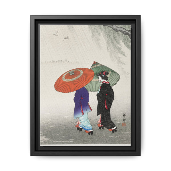 Two women in the rain (1925 - 1936) by Ohara Koson