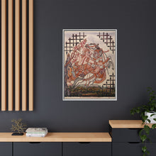 A scene from the Ramayana: Hanuman catching Virunyananti . Gouache painting by a Thai artist.