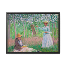 In the Woods at Giverny, Blanche Hoschedé at Her Easel with Suzanne Hoschedé Reading (1887) by Claude Monet - NOMADEN ART GALLERY