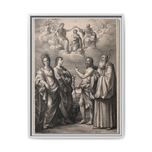 The coronation of the Virgin with four saints: Saint Catherine of Alexandria, Saint John the Evangelist, Saint John the Baptist and Saint Benedict or Saint Romuald. Drawing by F. Rosaspina, c. 1830, after G. Reni. - NOMADEN ART GALLERY