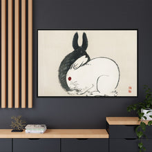 Black and white rabbits by Kōno Bairei (1844-1895)
