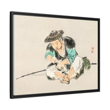 Man maintaining a fishing rod by Kōno Bairei (1844-1895)