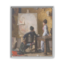 Adéle de Saussure and Marie-Louise Ravel, the Artist's Wife, in His Studio (1877) by Edouard Ravel - NOMADEN ART GALLERY