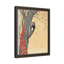 Great spotted woodpecker in tree with red ivy (1925 - 1936) by Ohara Koson