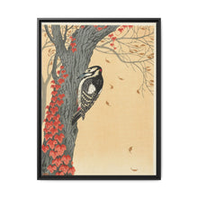 Great spotted woodpecker in tree with red ivy (1925 - 1936) by Ohara Koson