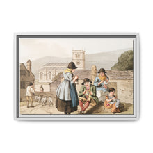 Illustration of Wensley Dale knitters from The Costume of Yorkshire (1814) by George Walker - NOMADEN ART GALLERY