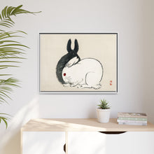 Black and white rabbits by Kōno Bairei (1844-1895)