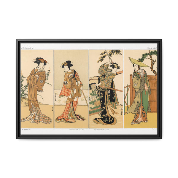 Kabuki actors, Japanese man painting by G.A. Audsley-Japanese illustration from our own original 1884 edition of The Ornamental Arts Of Japan. - NOMADEN ART GALLERY