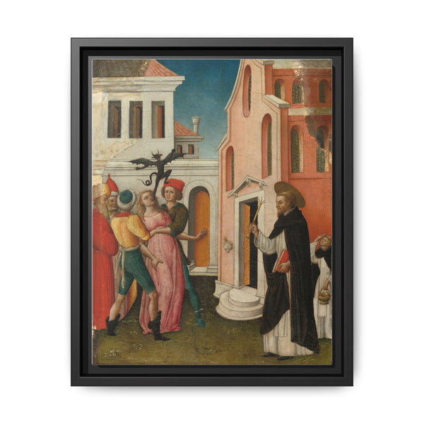 Saint Peter Martyr Exorcizing a Woman Possessed by a Devil by Antonio Vivarini - NOMADEN ART GALLERY