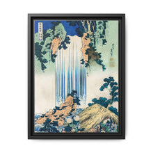 Yoro Waterfall in Mino Province by Katsushika Hokusai (1760-1849) a traditional Japanese Ukyio-e style illustration of two travellers looking at a waterfall and some travelers resting at the side. - NOMADEN ART GALLERY