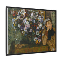 Una mujer sentada junto a un jarrón de flores de Edgar Degas (¿Madame Paul Valpinçon?) 