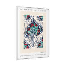 Botanical pochoir pattern in Art Nouveau oriental style