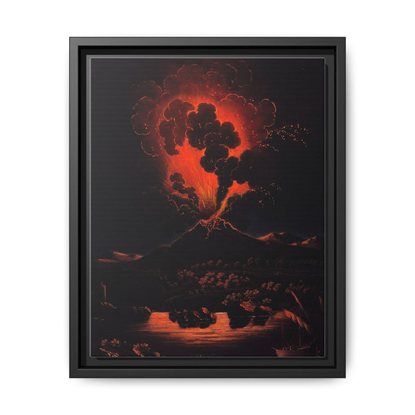 Eruption of Mount Etna at night; people in a boat in the foreground. Aquatint by F. Weber after A. d'Anna, ca. 1820 - NOMADEN ART GALLERY