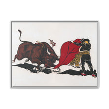 Matador and bull, aesthetic woodcut - NOMADEN ART GALLERY