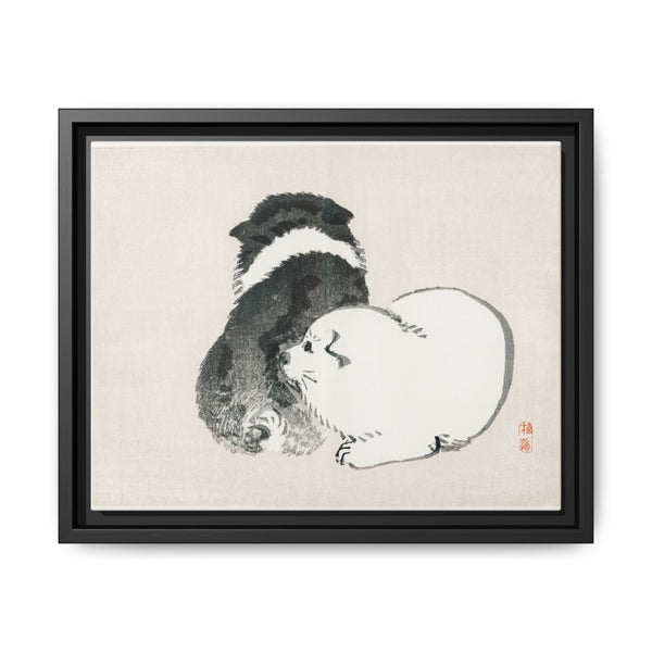 Black and white puppies by Kōno Bairei (1844-1895). - NOMADEN ART GALLERY