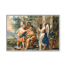 Tobias restoring the eyesight of Tobit in the presence of Raphael and Anna. Gouache painting by a Spanish painter, 19th century. - NOMADEN ART GALLERY