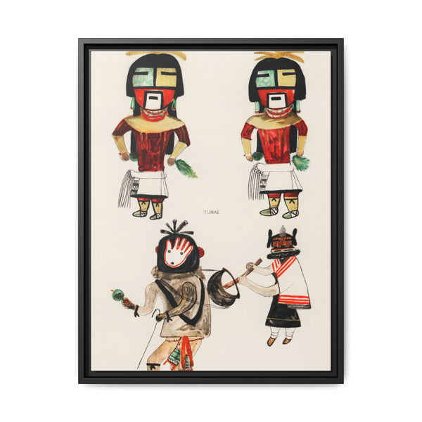 Hopi Katcinas - Piokot Turkwinu Turkwinu Mana (1895) drawn by the native people from the book of Jesse Walter Fewkes (1850–1930) - NOMADEN ART GALLERY