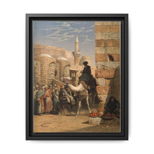 Egypt: a street with a man smoking and riding a camel. Chromolithograph after C. F. H. Werner, 1873. - NOMADEN ART GALLERY