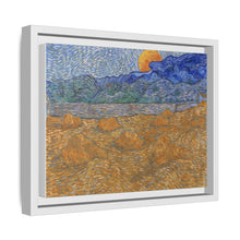 Landschap met korenschelven en opkomende maan (1889) by Vincent van Gogh - NOMADEN ART GALLERY
