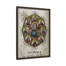 Saint George and Saint Antony of Padua, Saint Catherine of Alexandria, Saint Peter the Apostle, Saint Philomena, Saint Anne, Saint Barbara, Saint John the Baptist and Saint Agnes