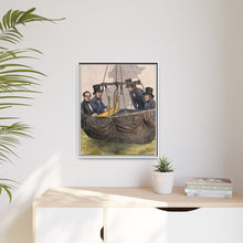 Four men in the basket of a balloon by Mayall.