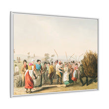 Illustration of rape threshing from The Costume of Yorkshire (1814) by George Walker