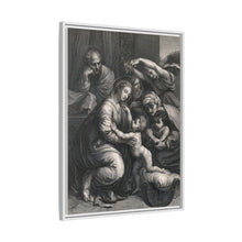 Saint Mary (the Blessed Virgin) and Saint Joseph with the Christ Child, Saint John the Baptist and Saint Elizabeth. Engraving by J. Frey
